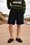 Men's Low Waist Premium Cargo Pocket Black Linen Shorts