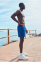 Men's Zippered Pocket Jogger Summer Blue Swim Shorts - 5