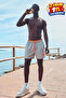 Men's Zippered Pocket Jogger Summer Gray Swim Shorts
