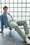 Men's Casual Jogger Green Baggy Linen Trousers - 4