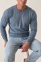 Men's Winter Crew Neck Indigo Knit Sweater - 2