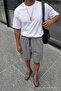 Men's Premium Jogger Relax Fit Smoked Short Combed Cotton Shorts - 3