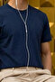Men's Relaxed Casual Navy Blue Stretchy T-Shirt - 6