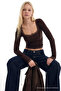 Women's Lace Premium Summer Coffee Blouse - 3