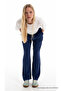 Women's Summer Comfortable Navy Blue Linen Trousers with Elastic Waist - 3