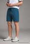 Men's Cotton Basic Indigo Shorts with Elastic Waist and Pockets