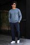 Men's Knitwear Casual Thick Indigo Basic Sweater