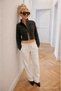 Women's Trend Low Waist Loose White Linen Trousers - 2