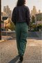 Women's High Waist Loose Summer K.Khaki Jogger Linen Trousers - 6