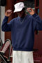 Men's Cotton Casual Navy Blue Winter Sweatshirt - 6