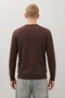 Men's Striped Long Loose Zippered Brown Knitwear Sweater - 5