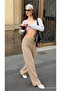 Women's Summer Jogger Cream Ayrobin Linen Trousers - 5