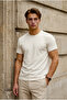 Men's Relax Fit Short Sleeve 100% Cotton Cream T-Shirt - 2