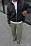 Men's Summer Regular Loose-Leg Green Linen Trousers