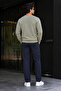 Men's Knitwear Casual Thick Khaki Basic Sweater - 5