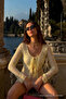 Women's Lace-Up Comfort Yellow Corset Blouse - 6