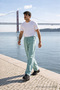 Men's Elastic Waist Jogger S.Green Linen Trousers - 3