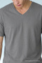 Men's Straight Fit Smoked V-Neck T-Shirt - 5