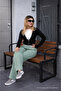 Women's Summer Regular Wide-Leg Light Green Linen Trousers - 5