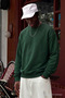 Men's Cotton Casual Dark Green Winter Sweatshirt - 3