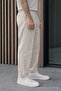 Men's Relax Fit High Waist Pleated Stone Fabric Trousers - 3