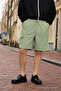 Men's Premium Jogger Relax Cargo Pocket A.Green Linen Shorts