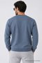 Men's Basic Long Loose Indigo Knit Sweater - 5