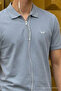 Men's Flexible Baby Blue Polo Collar T-Shirt - 5