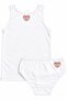 Cute Heart Home Car Printed Girls' 2-Piece Undershirt Panties Set Cotton Ecru 2-Piece Underwear Set Gift Kids Undershirt Panties Set Ful-2Tkm-10-E - 2