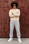 Men's Cotton Anti-Pilling Loose Beige Knit Sweater - 3