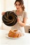 Thick Cast Cake Mold Auger Black 25 cm Diameter Non-Stick Bundt Cake Mold with Whisk as a Gift - 2