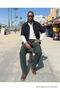 Men's High Waist Casual Elastic Khaki Linen Trousers - 4
