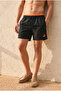 Men's Loose Lined Zippered Trendy T.Black Sea Shorts - 2