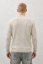 Men's Striped Long Loose Zippered Cream Knitwear Sweater - 5