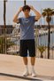 Men's Trend Crew Neck Comfortable Basic Smoked T-Shirt - 4