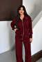 Oversize Zippered Lace-Up Waist Modal Women's Suit 3184 Claret Red - Special Series - 5