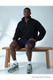 Men's Daily Basic Comfortable Navy Blue Shorts with Elastic Waist - 5