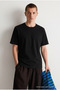 Men's 100% Cotton Premium Casual Loose Black T-Shirt - 2