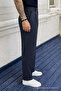 Men's High Waist Regular Fit Smoked Fabric Trousers - 2