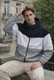 Men's Trendy Patterned Zippered Gray Raincoat & Windbreaker - 5
