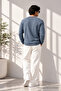 Men's Thick Premium Knitwear Indigo Winter Sweater - 5