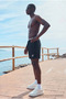 Men's Zippered Pocket Jogger Summer Black Swim Shorts - 5