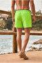 Men's Trendy Green Swim Shorts with Loose Lining and Zipper - 6