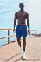 Men's Zippered Pocket Jogger Summer Blue Swim Shorts - 3