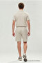 Men's Premium Comfortable Shirt Jogger Linen Shorts Cream Two-Piece Set - 5