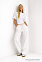Women's Casual Summer Trend Loose White Linen Trousers - 3