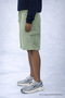 Men's Casual Summer Cargo Pocket A.Green Linen Shorts - 3