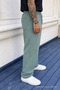 3 Pieces Men's High Waist Elastic Summer Linen Trousers - 5