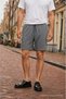 Men's Regular Lace-Up Casual Smoked Basic Shorts - 5