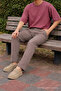 Men's Premium Loose Brown Italian Fabric Trousers - 5